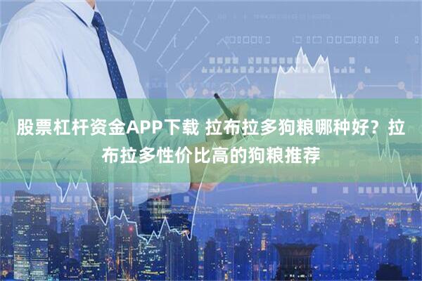 股票杠杆资金APP下载 拉布拉多狗粮哪种好？拉布拉多性价比高的狗粮推荐