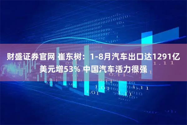 财盛证券官网 崔东树：1-8月汽车出口达1291亿美元增53% 中国汽车活力很强